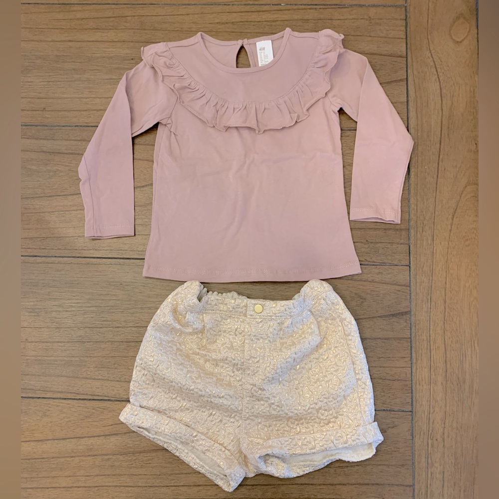 H&M Ruffle Blouse and Short set (toddler)